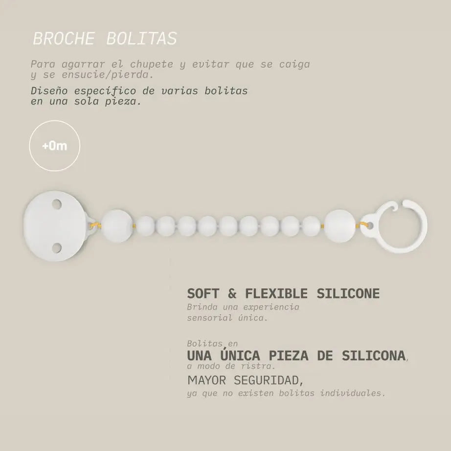 Suavinex Silicone Clip, Pacifier Holder With One Piece Silicone Chain, +0 Months, Colour Essence, Mustard