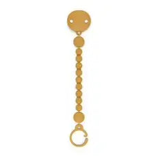 Suavinex Silicone Clip, Pacifier Holder With One Piece Silicone Chain, +0 Months, Colour Essence, Mustard