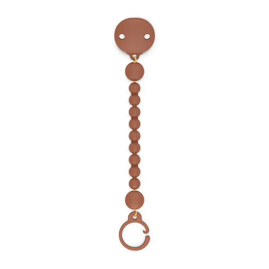 Suavinex Silicone Clamp, Pacifier Holder With Silicone Chain, One-Piece, +0 Months, Colour Essence, Tile