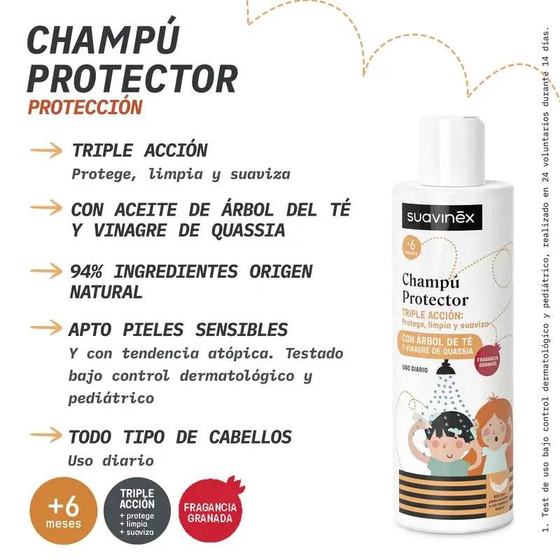 Suavinex Anti-lice Shampoo, +6 Months, 250 Ml