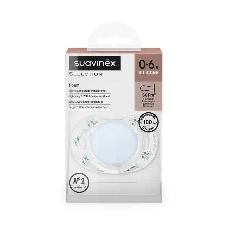 Suavinex Soother Sx Pro 0/6 Months, Poetry Blue
