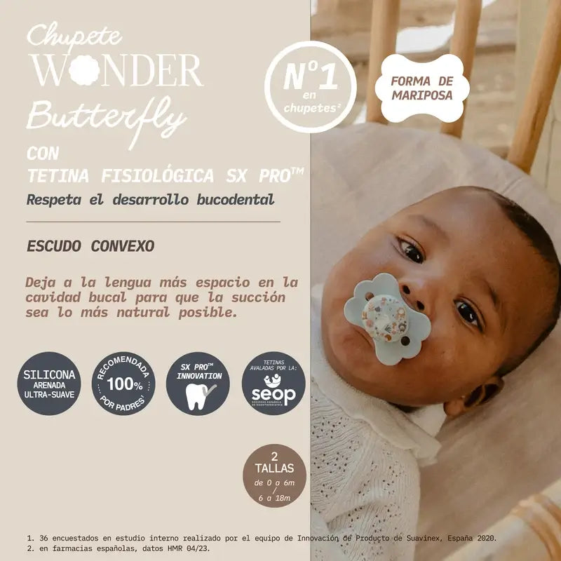 Suavinex Pacifier Sx Pro 0/6 Months, Wonderland Pink Plain