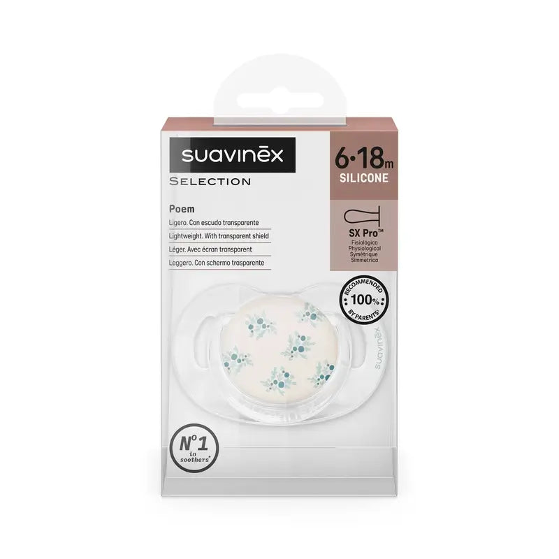 Suavinex Pacifier Sx Pro 6/18 Months, Poetry Blue