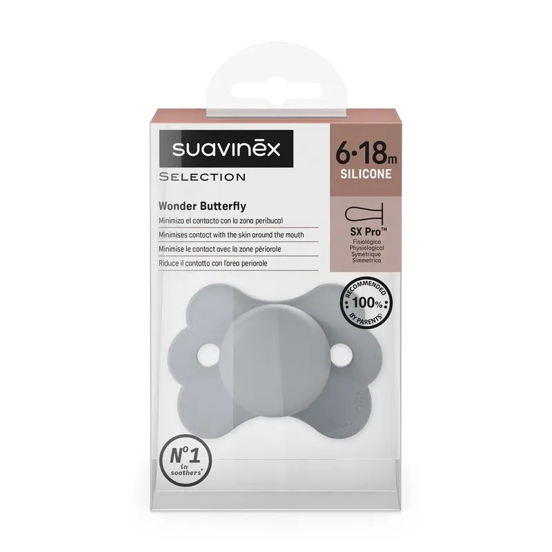 Suavinex Soother Sx Pro 6/18 Months, Wonderland Plain Blue
