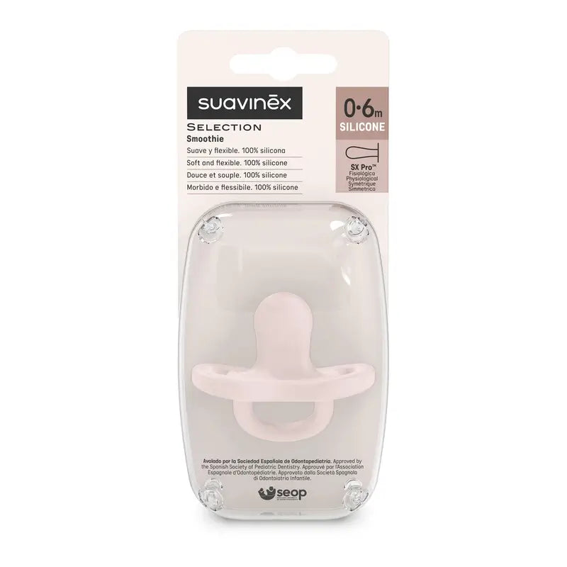 Suavinex Pacifier All Silicone Sx Pro Physiological, 0/6 Months, Rosewater