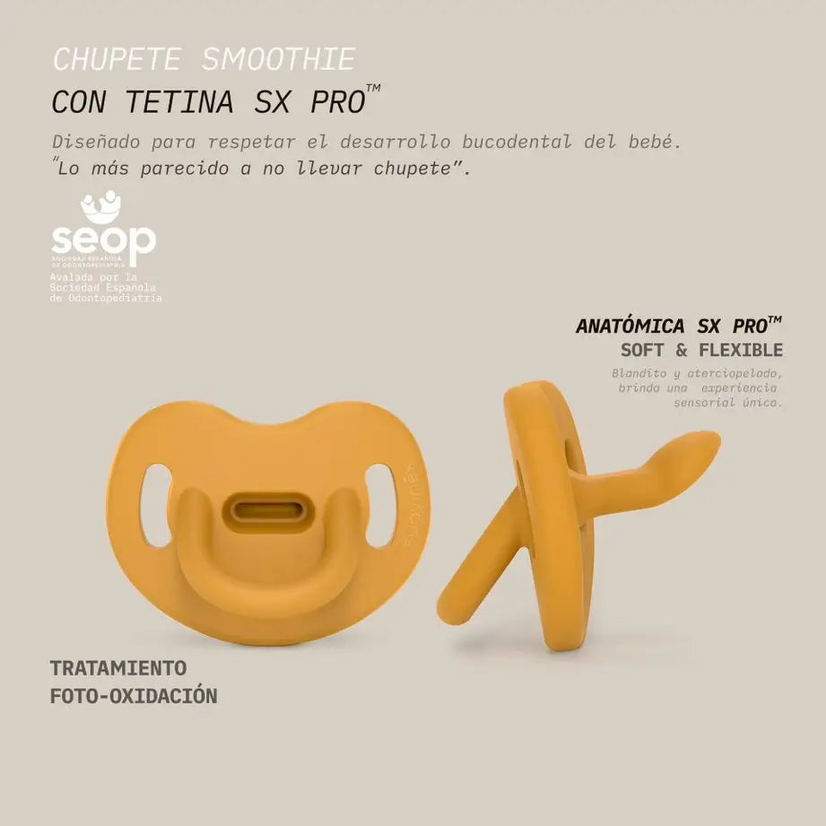 Suavinex Pacifier All Silicone, For Babies 6/18 Months, Mustard