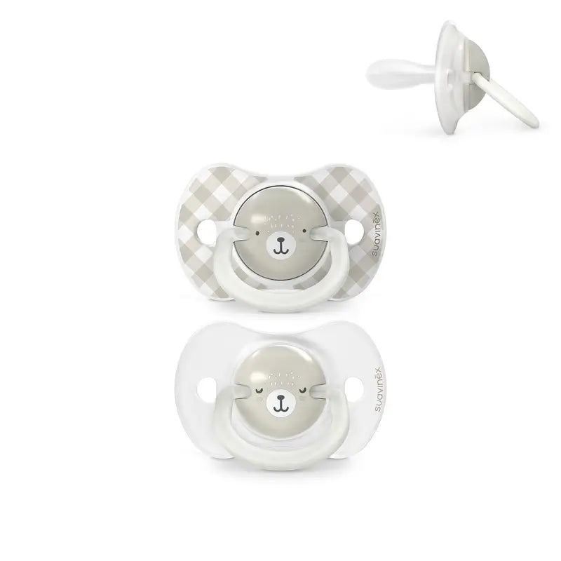 Suavinex Night & Day Night Soothers Sx Pro Teat 6/18 Months Grey, 2 units