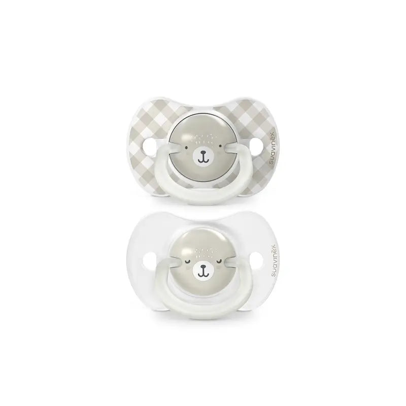 Suavinex Night & Day Night Soothers Sx Pro Teat 6/18 Months Grey, 2 units
