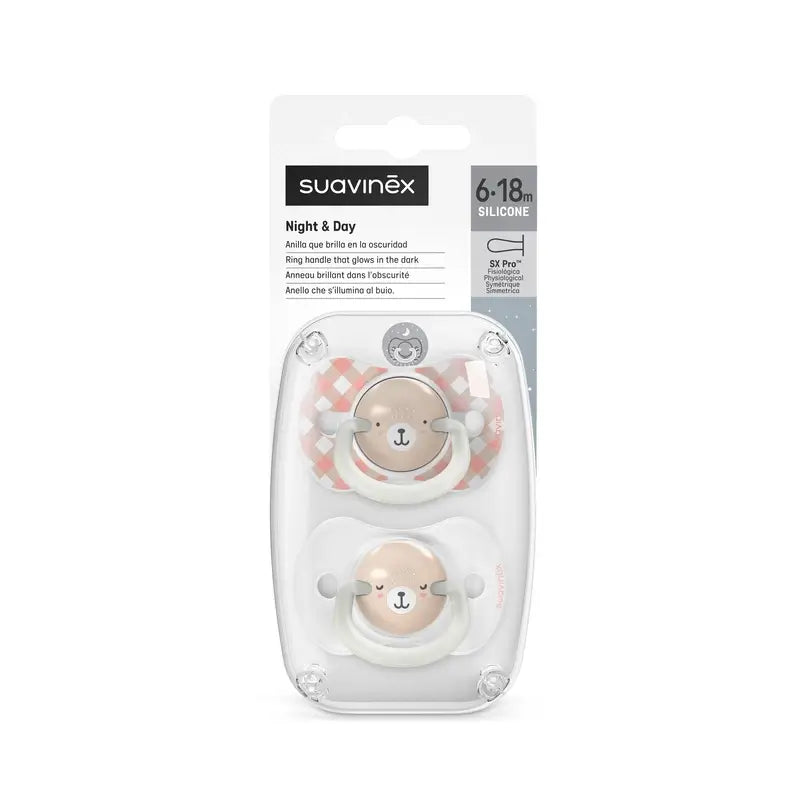 Suavinex Night & Day soothers Night & Day Teat Sx Pro 6/18 Months Pink, 2 units