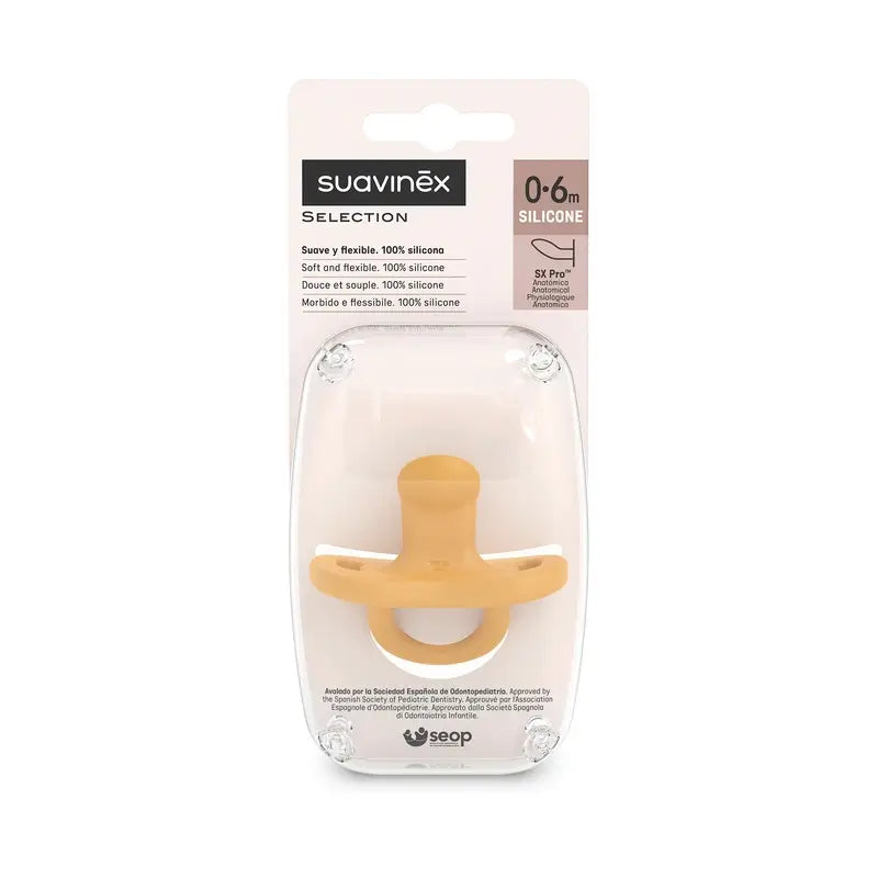 Suavinex Soothers Teat Sx Pro 0/6 Months Colour Essence Mustard
