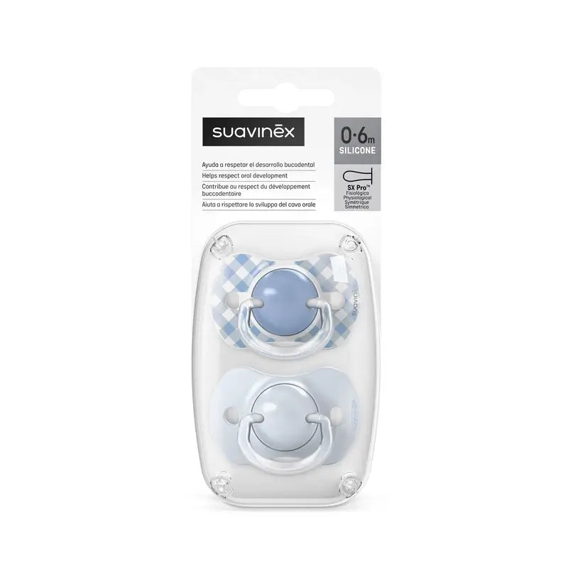 Suavinex Pacifiers Sx Pro Teat 0/6 Months Wild&Free Blue, 2 units