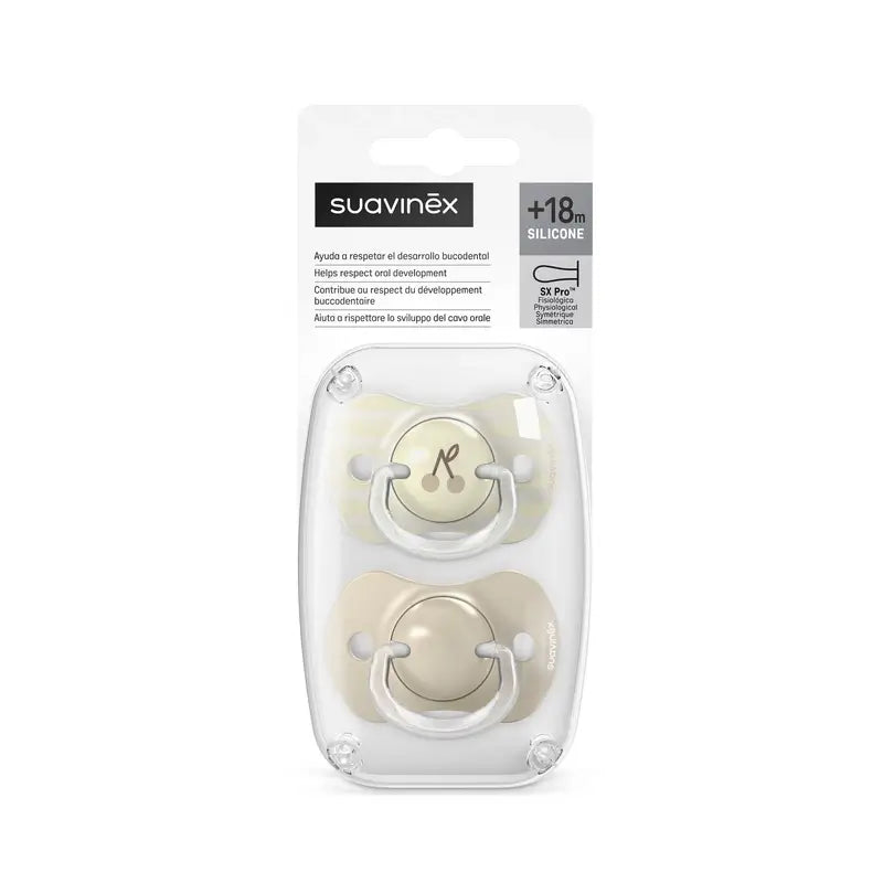 Suavinex Pacifiers Sx Pro Teat +18 Months Birdies Beige, 2 units