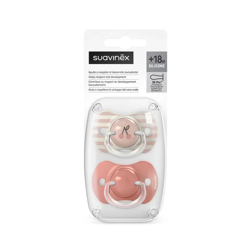 Suavinex Pacifiers Sx Pro Teat +18 Months Birdies Pink, 2 units