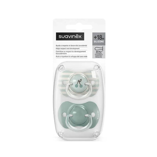 Suavinex Pacifiers Sx Pro Teat +18 Months Birdies Green, 2 units
