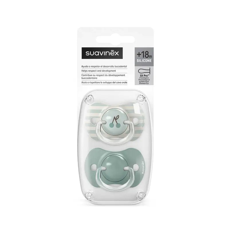 Suavinex Pacifiers Sx Pro Teat +18 Months Birdies Green, 2 units