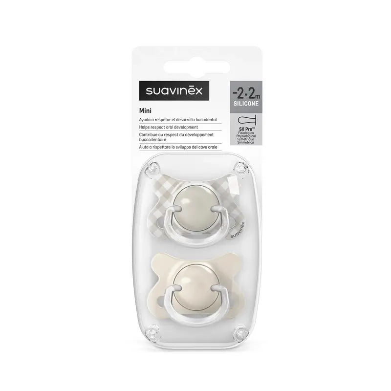 Suavinex Pacifiers Sx Pro Teat -2/2 Months Wild&Free Beige, 2 units