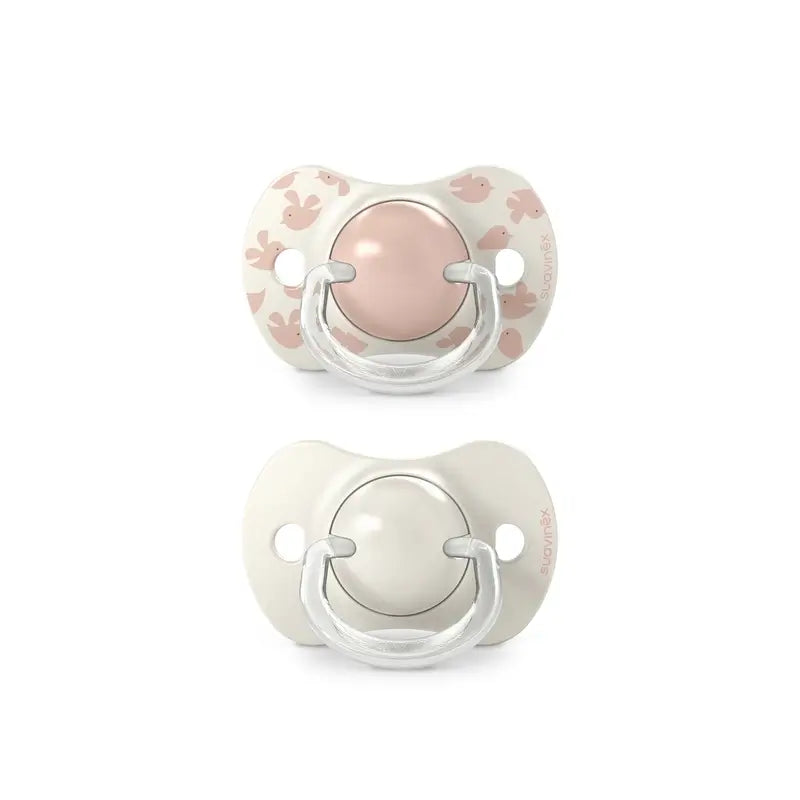 Suavinex Pacifiers Teat Sx Pro 6/18 Months Birdies Pink, 2 units