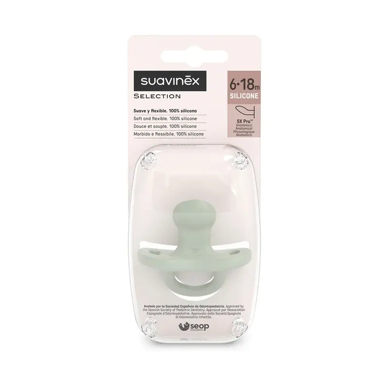 Suavinex Soothers Teats Sx Pro Teat 6/18 Months Colour Essence Green