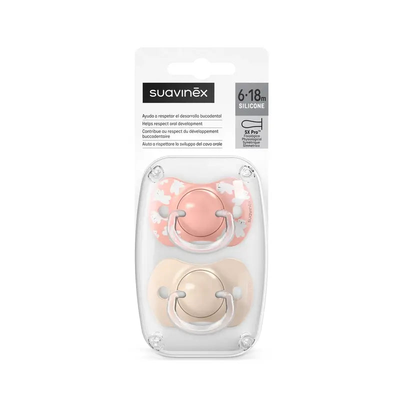 Suavinex Pacifiers Sx Pro Teat 6/18 Months Wild&Free Pink, 2 units