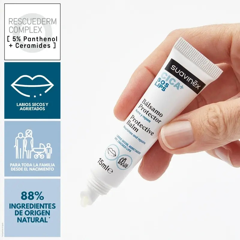 Suavinex Cica Repairing Lip Balm 15ml +0M