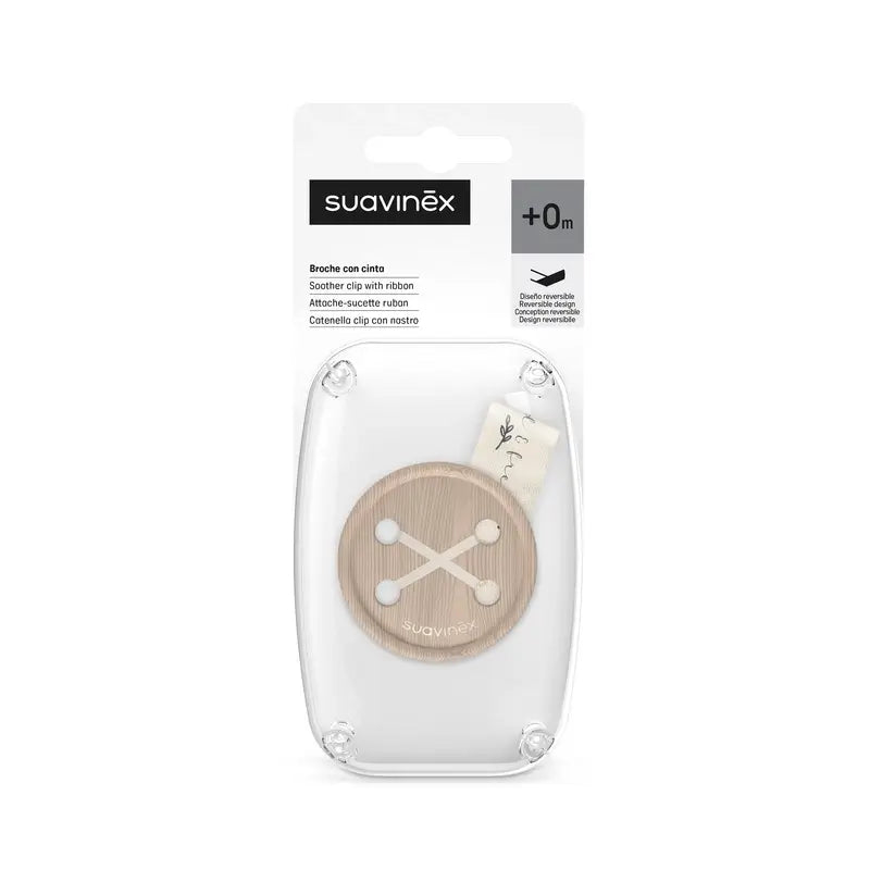 Suavinex Pacifier Holder +0 Months Wild&Free Beige