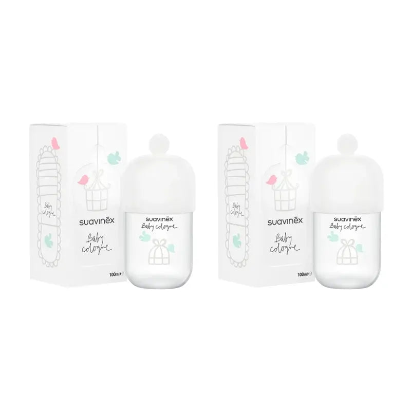 Suavinex Baby Cologne Infant Cologne Low Alcohol, Non Staining, 2x100 Ml