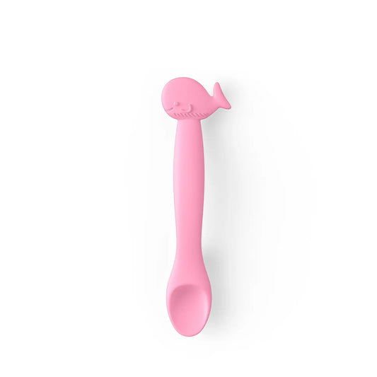 Suavinex Silicone Spoon For Babies +4 Months, Colour Pink
