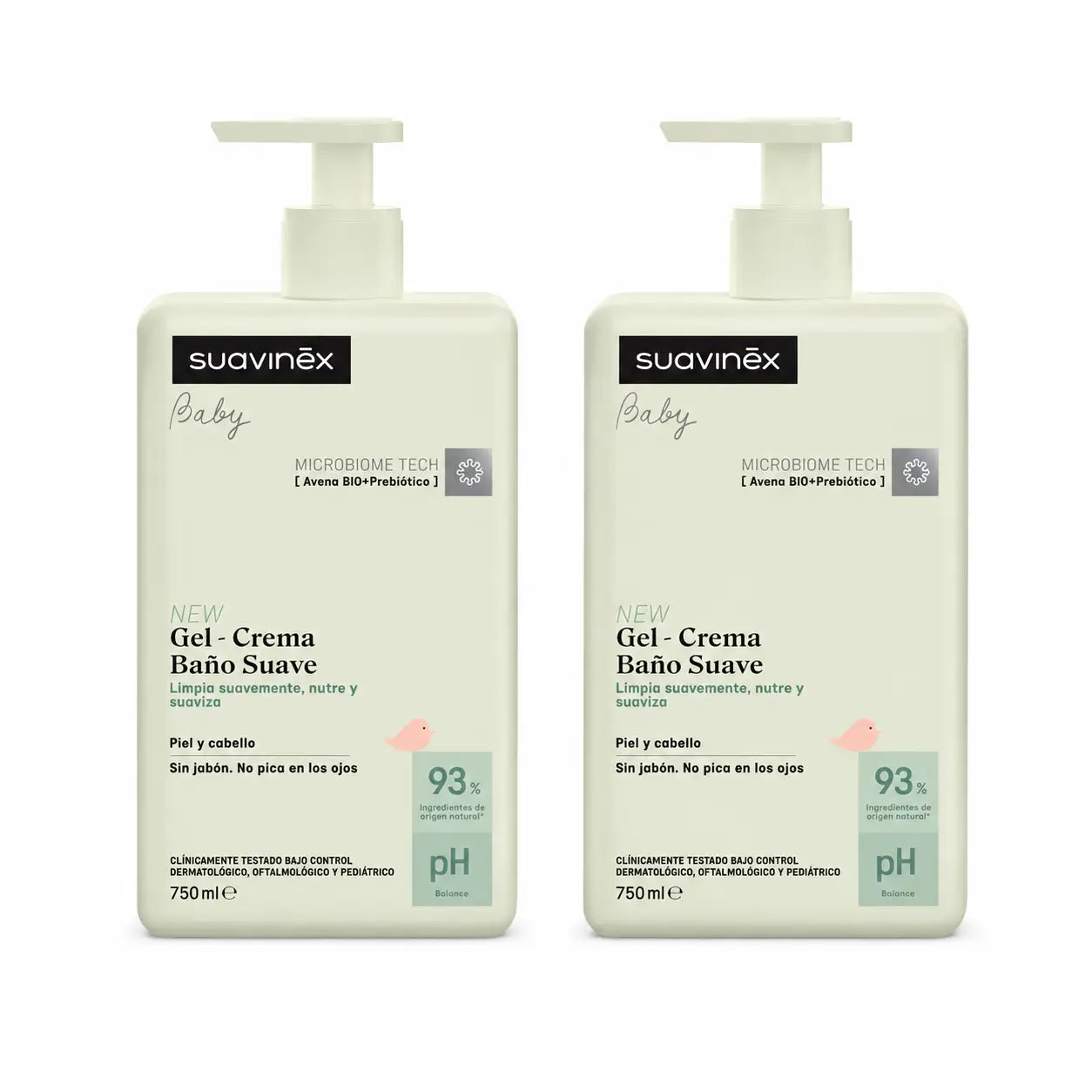 Suavinex Gentle Baby Bath Gel - Cream, 750 Ml , pack 2
