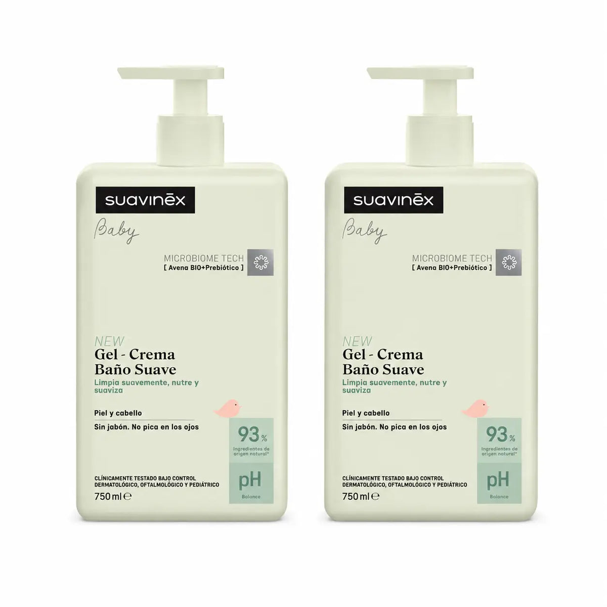 Suavinex Gentle Baby Bath Gel - Cream, 750 Ml , pack 2