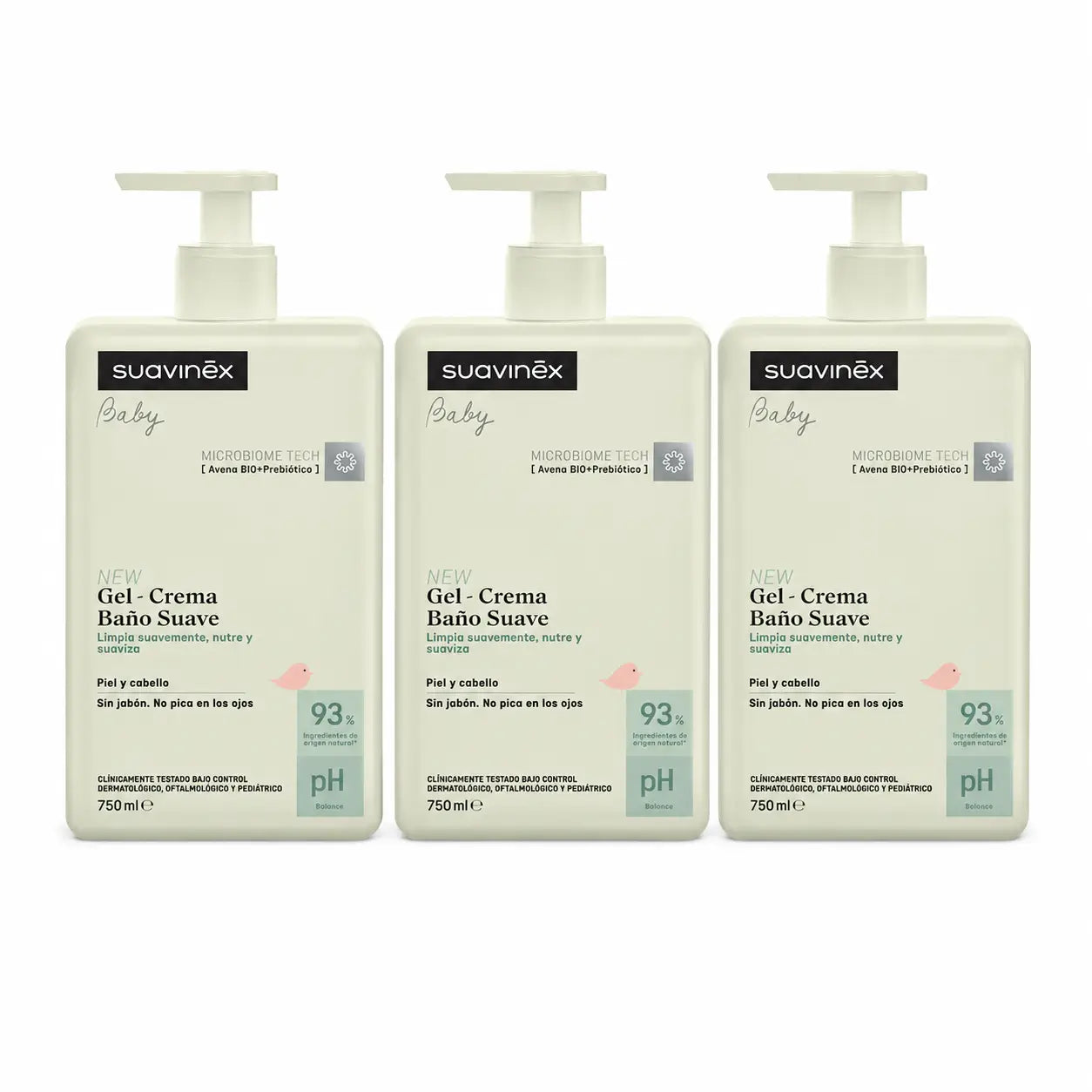 Suavinex Gentle Baby Bath Gel - Cream, 750 Ml , pack 3