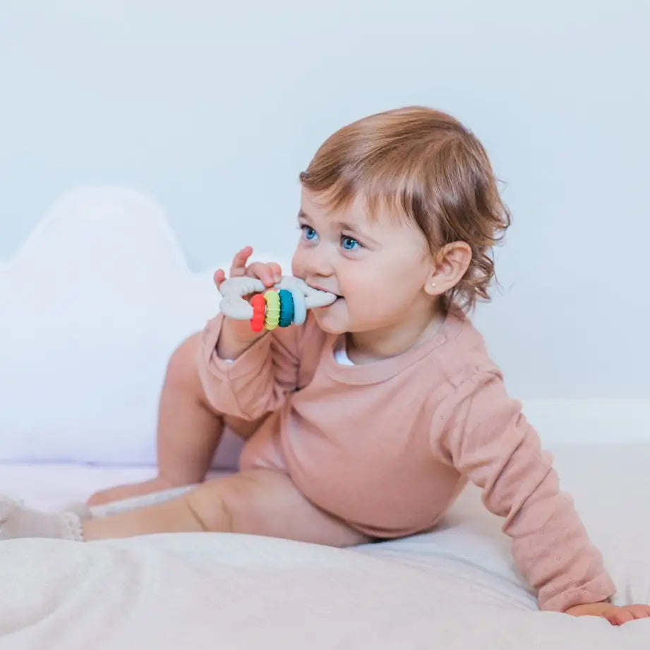 Suavinex Teether Silicone Teether +6 Months, Cloud, Pink