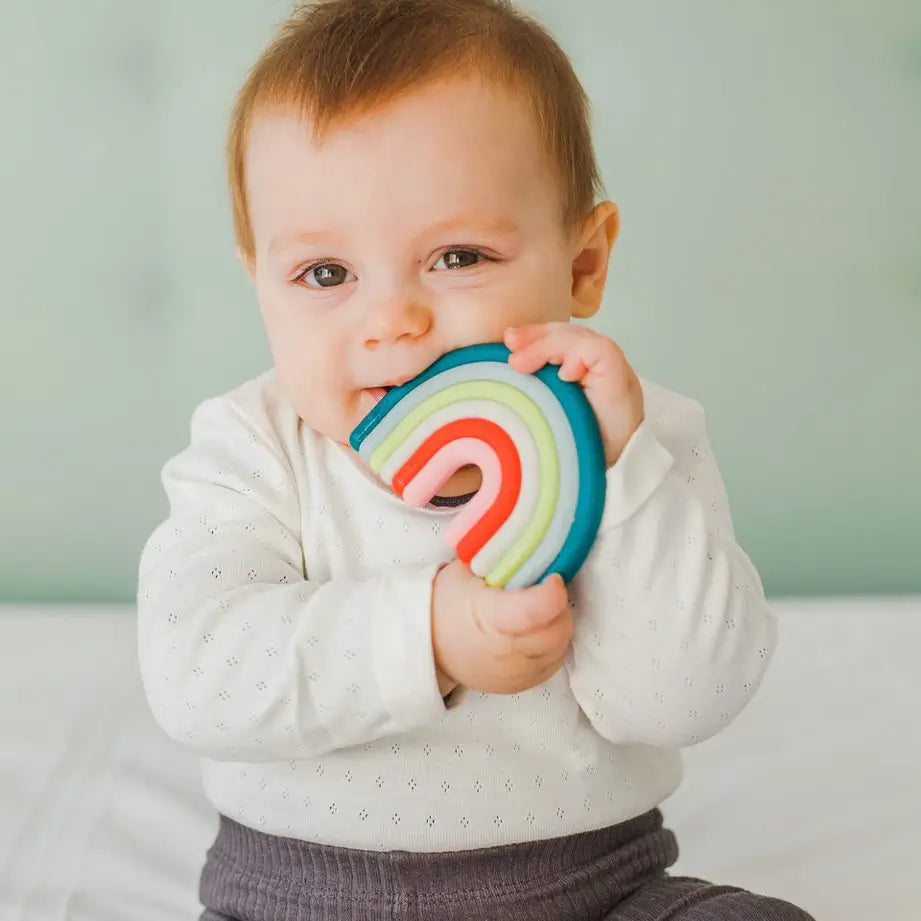 Suavinex Silicone Teether +0 Months, Rainbow, Blue