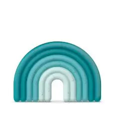 Suavinex Silicone Teether For Babies +0 Months. Flexible and lightweight teething ring. Rainbow Design. Blue colour
