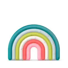 Suavinex Silicone Teether For Babies +0 Months. Flexible and lightweight teething ring. Rainbow Design. Multicolour