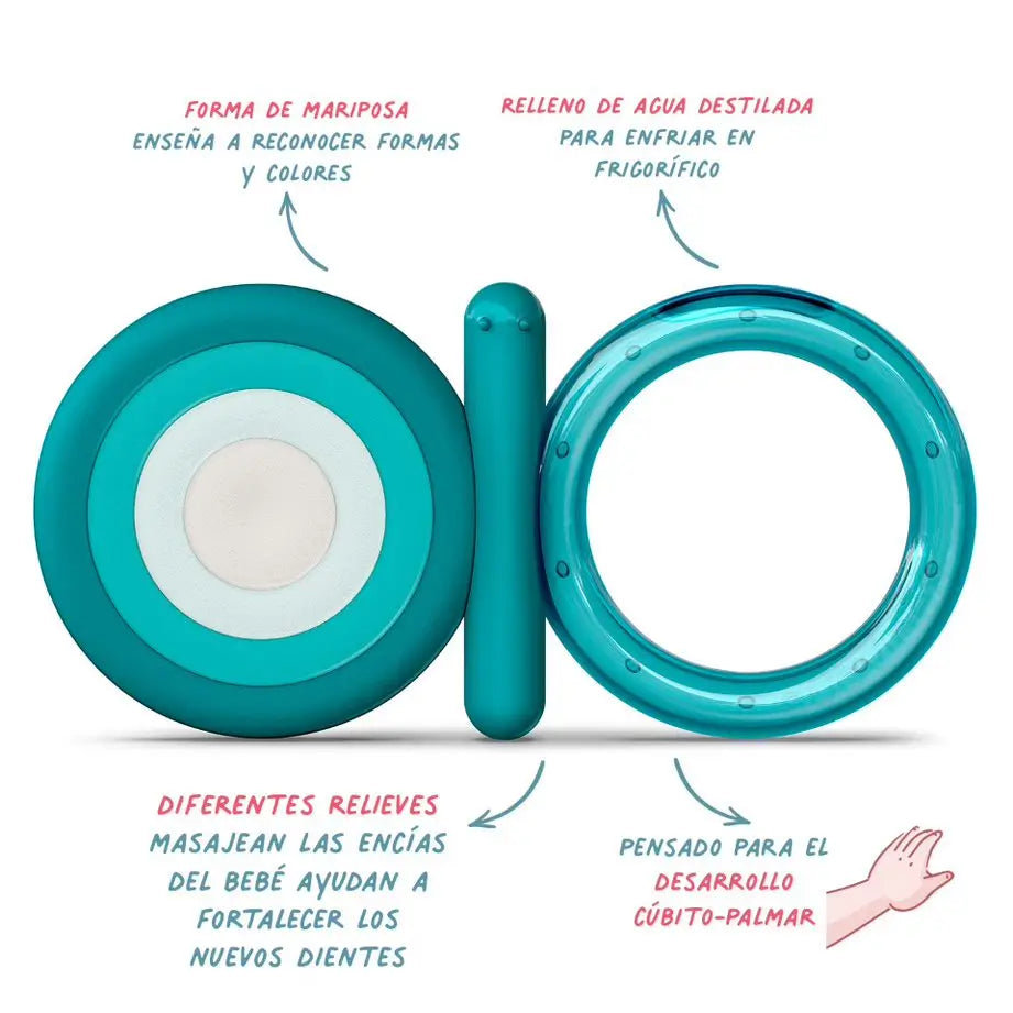 Suavinex Silicone Teether +4 Months, Cooling, Blue
