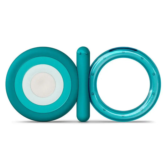 Suavinex Silicone Teether For Babies +4 Months. Cooling Teether. Flexible and light teething ring. Blue colour