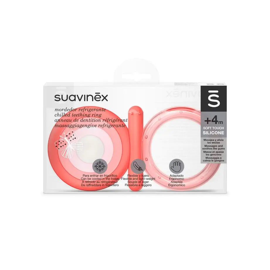 Suavinex Silicone Teether +4 Months, Cooling, Pink