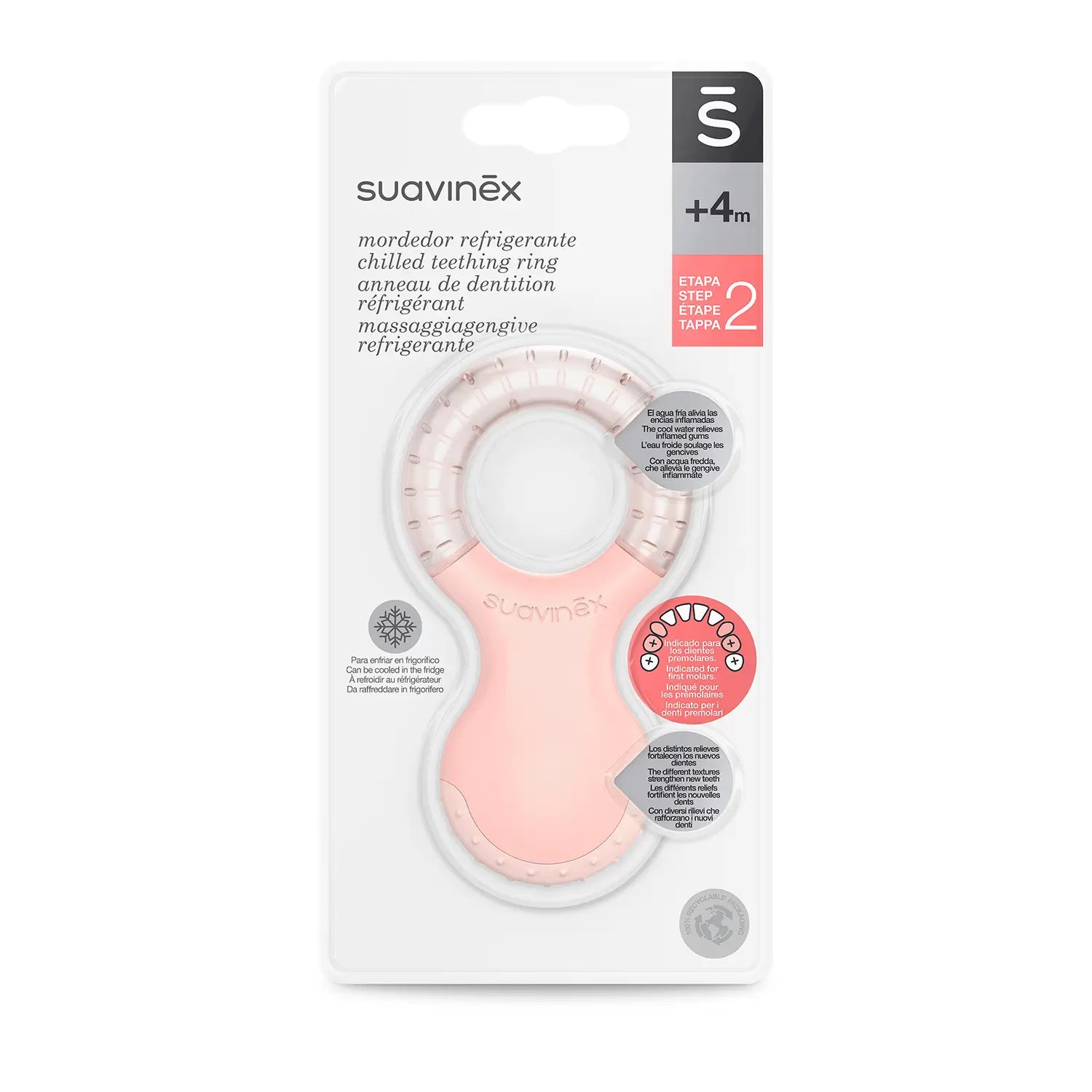 Suavinex Teether Cooling Teether +4 Months, Pink