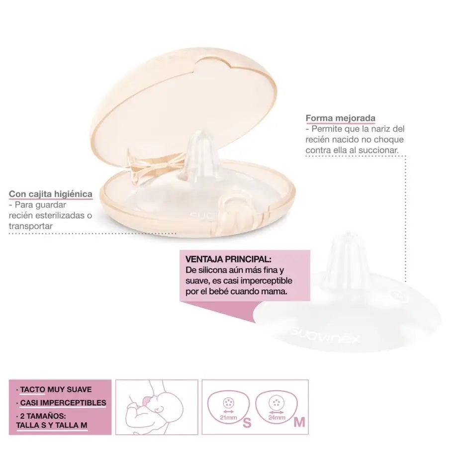 Suavinex Nipple Shields Silicone Size M 2 Uds