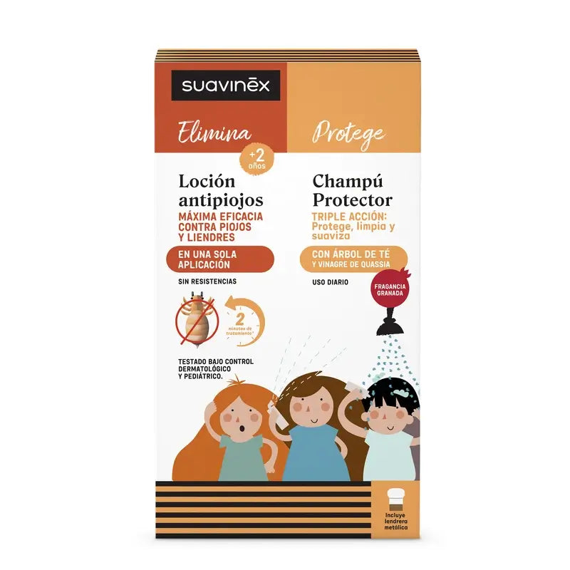 Suavinex Pack Anti-lice Lotion 125 Ml + Protective Shampoo 250 Ml + Lice Repellent, +2 Years old