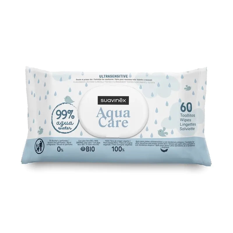 Suavinex Aqua Care Wipes, 60 Units