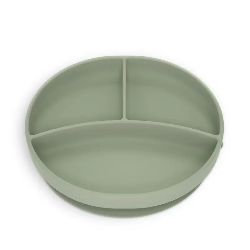 Suavinex Silicone Plate With Suction Cup And Divisions, +6 Months, Green