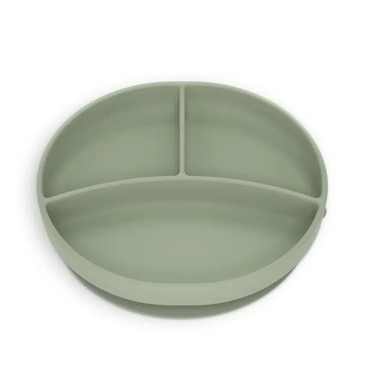 Suavinex Silicone Plate With Suction Cup And Divisions, +6 Months, Green