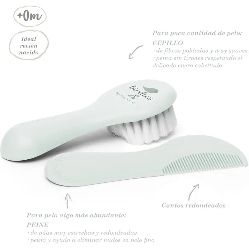 Suavinex Baby Brush & Comb, Green