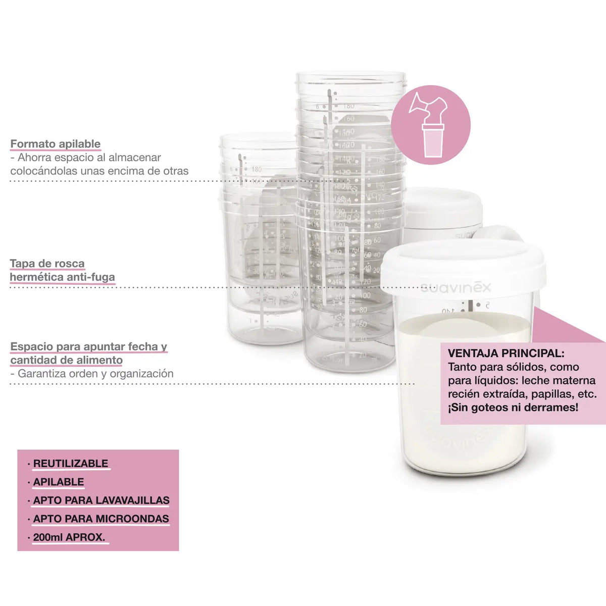 Suavinex Breast Milk Storage Jars