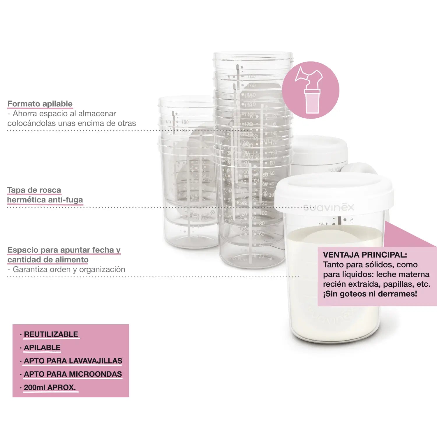 Suavinex Breast Milk Storage Jars
