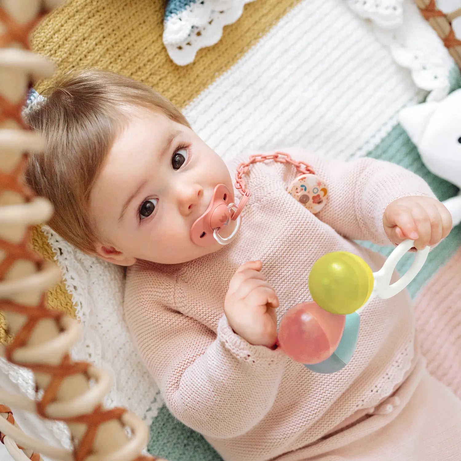 Suavinex Rattle +4 Months, Easy Grip, Blue