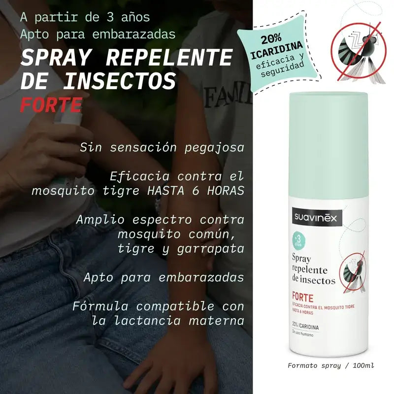 Suavinex Mosquito Repellent Spray Forte, +3 Years and Pregnant, 100 Ml