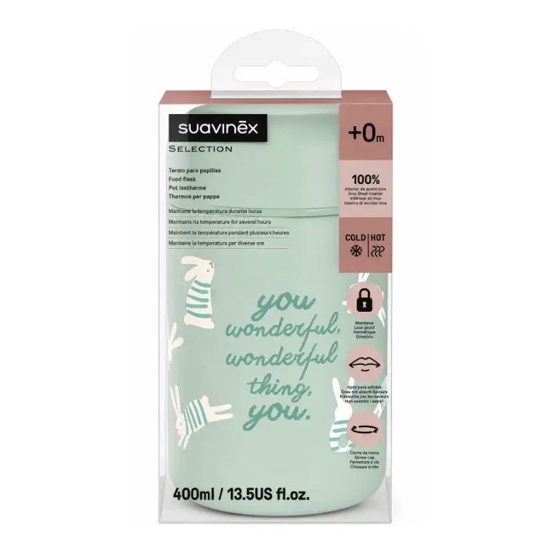 Suavinex Papillero Thermos 400 Ml, Wonderland Green