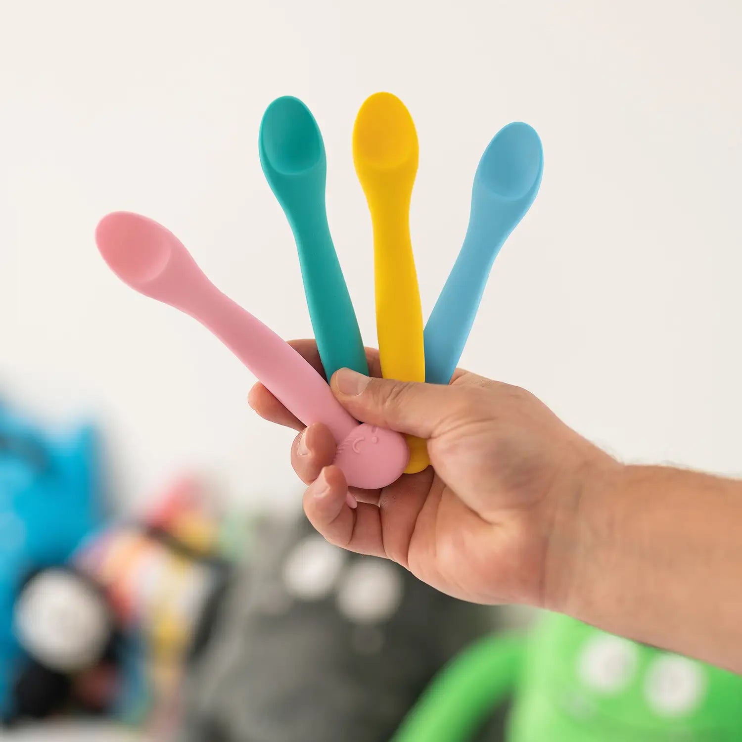 Suavinex Silicone Baby Spoon +4 Months, Colour Green